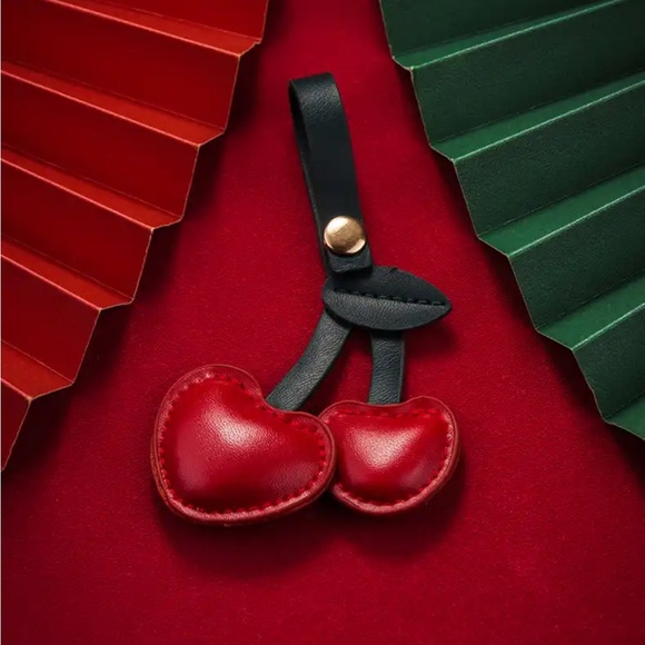 NWT Heart Cherries 🍒 Bag Charm - Picture 5 of 8